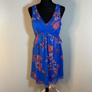 Royal blue with flower shelves dress